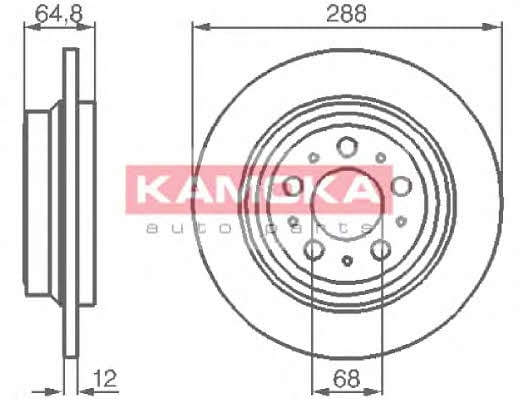 Kamoka 1032158 Rear brake disc, non-ventilated 1032158: Buy near me in Poland at 2407.PL - Good price!