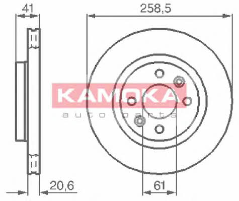 Kamoka 1032192 Front brake disc ventilated 1032192: Buy near me in Poland at 2407.PL - Good price!