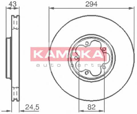 Kamoka 1032224 Front brake disc ventilated 1032224: Buy near me in Poland at 2407.PL - Good price!
