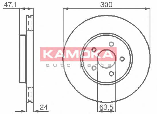 Kamoka 1032250 Front brake disc ventilated 1032250: Buy near me in Poland at 2407.PL - Good price!