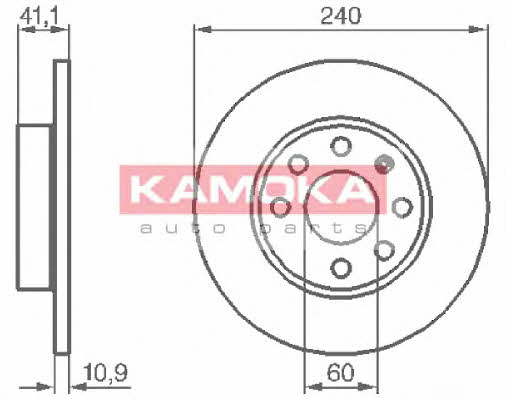Kamoka 1032258 Unventilated front brake disc 1032258: Buy near me in Poland at 2407.PL - Good price!