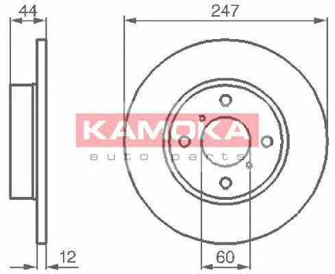 Kamoka 1032296 Unventilated front brake disc 1032296: Buy near me in Poland at 2407.PL - Good price!