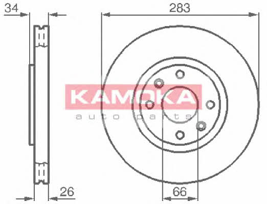 Kamoka 1032304 Front brake disc ventilated 1032304: Buy near me in Poland at 2407.PL - Good price!