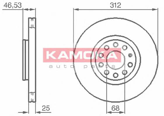 Kamoka 1032312 Front brake disc ventilated 1032312: Buy near me in Poland at 2407.PL - Good price!