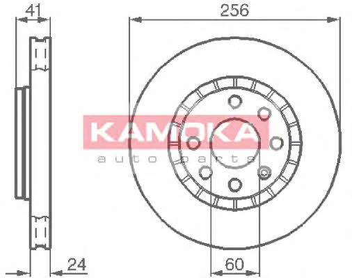 Kamoka 103412 Front brake disc ventilated 103412: Buy near me in Poland at 2407.PL - Good price!