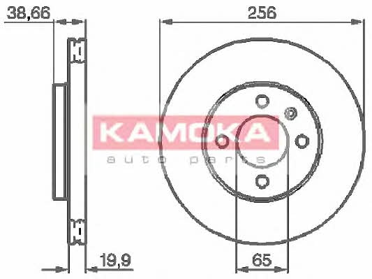 Kamoka 103414 Front brake disc ventilated 103414: Buy near me in Poland at 2407.PL - Good price!