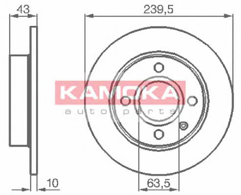 Kamoka 103416 Unventilated front brake disc 103416: Buy near me in Poland at 2407.PL - Good price!