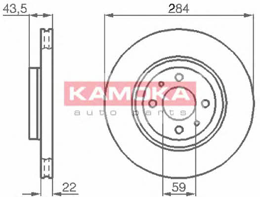 Kamoka 103440 Front brake disc ventilated 103440: Buy near me in Poland at 2407.PL - Good price!