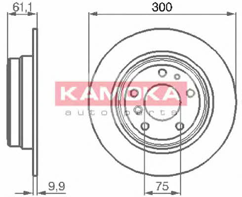 Kamoka 103442 Rear brake disc, non-ventilated 103442: Buy near me in Poland at 2407.PL - Good price!