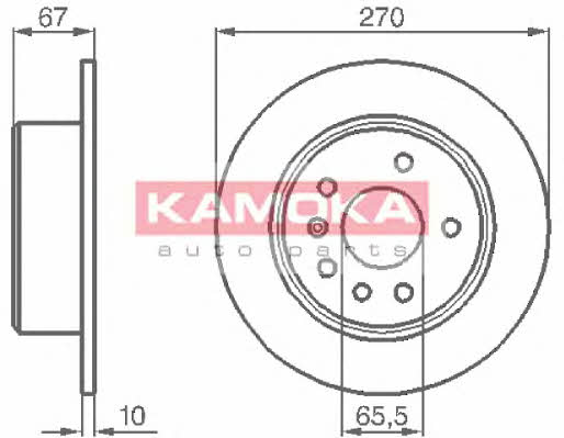 Kamoka 103478 Rear brake disc, non-ventilated 103478: Buy near me in Poland at 2407.PL - Good price!