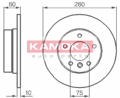 Kamoka 103498 Rear brake disc, non-ventilated 103498: Buy near me in Poland at 2407.PL - Good price!