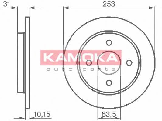Kamoka 103562 Rear brake disc, non-ventilated 103562: Buy near me in Poland at 2407.PL - Good price!