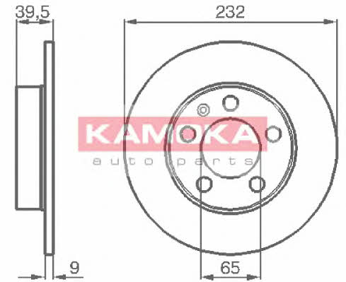 Kamoka 1036068 Rear brake disc, non-ventilated 1036068: Buy near me in Poland at 2407.PL - Good price!