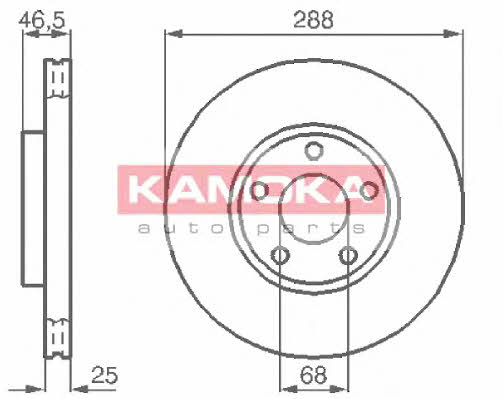 Kamoka 103640 Front brake disc ventilated 103640: Buy near me in Poland at 2407.PL - Good price!