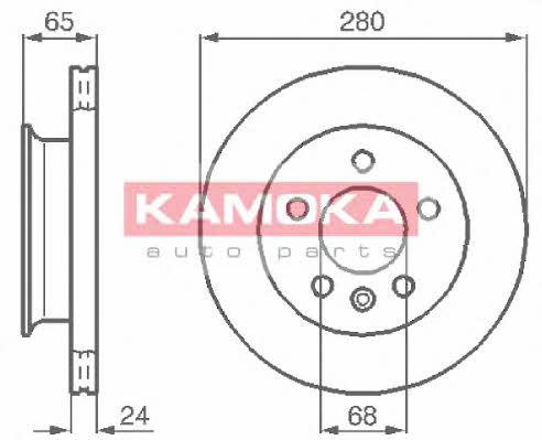 Kamoka 103854 Front brake disc ventilated 103854: Buy near me in Poland at 2407.PL - Good price!