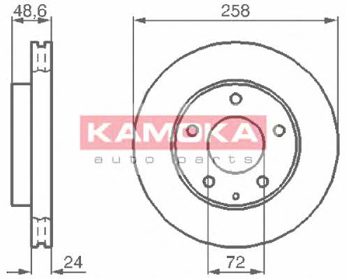 Kamoka 103992 Front brake disc ventilated 103992: Buy near me in Poland at 2407.PL - Good price!