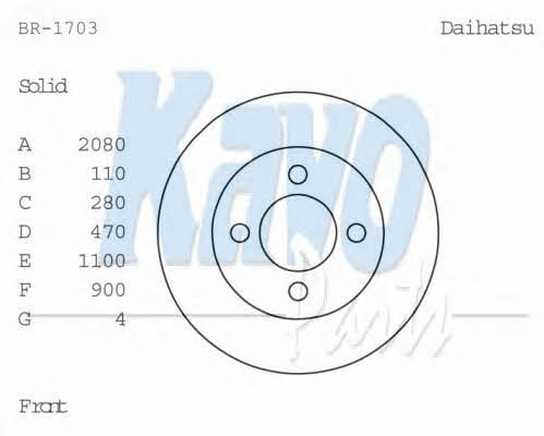 Kavo parts BR-1703 Unbelüftete Bremsscheibe vorne BR1703: Kaufen Sie zu einem guten Preis in Polen bei 2407.PL!