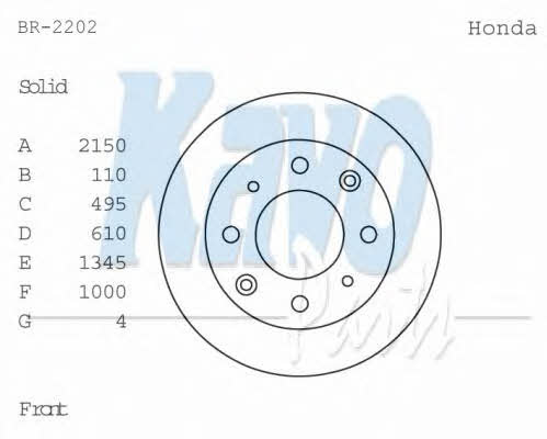 Kavo parts BR-2202 Wentylowana przednia tarcza hamulcowa BR2202: Dobra cena w Polsce na 2407.PL - Kup Teraz!