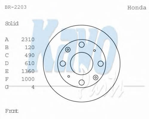 Kavo parts BR-2203 Front brake disc ventilated BR2203: Buy near me in Poland at 2407.PL - Good price!