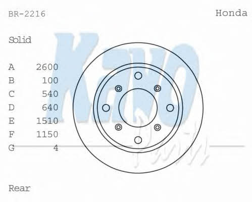 Kavo parts BR-2216 Тормозной диск задний невентилируемый BR2216: Отличная цена - Купить в Польше на 2407.PL!