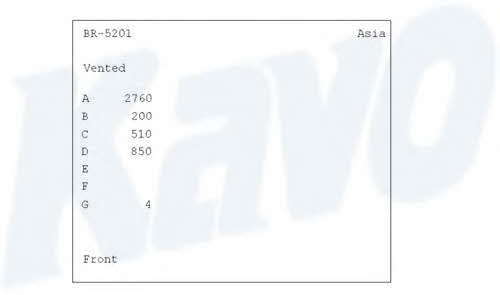 Kavo parts BR-5201 Innenbelüftete Bremsscheibe vorne BR5201: Kaufen Sie zu einem guten Preis in Polen bei 2407.PL!