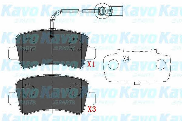 Тормозные колодки дисковые передние, комплект Kavo parts KBP-6590