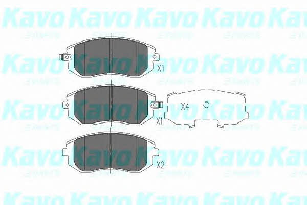 Тормозные колодки дисковые, комплект Kavo parts KBP-8004