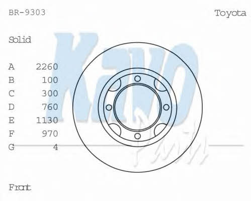 Kavo parts BR-9303 Unventilated front brake disc BR9303: Buy near me in Poland at 2407.PL - Good price!