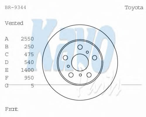 Kavo parts BR-9344 Wentylowana przednia tarcza hamulcowa BR9344: Dobra cena w Polsce na 2407.PL - Kup Teraz!