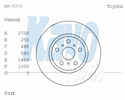 Kavo parts BR-9370 Тормозной диск передний вентилируемый BR9370: Отличная цена - Купить в Польше на 2407.PL!