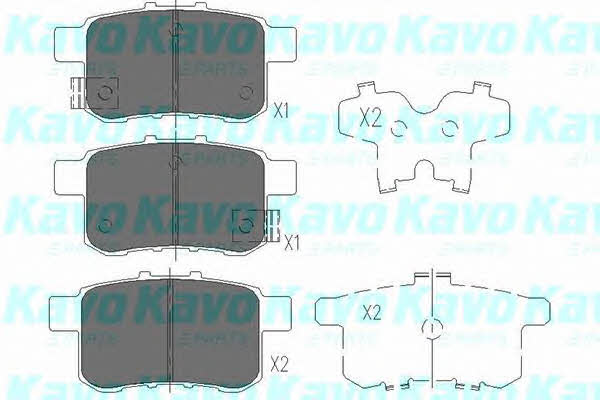 Тормозные колодки дисковые задние, комплект Kavo parts KBP-2044