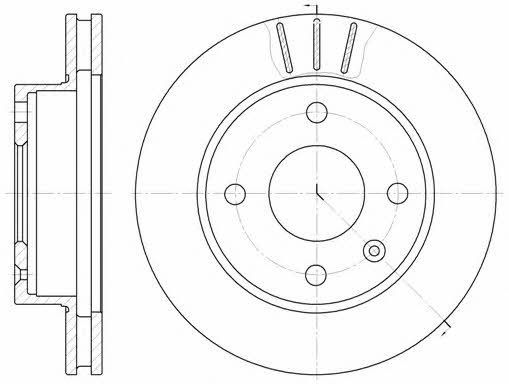 Kawe 6097 10 Front brake disc ventilated 609710: Buy near me in Poland at 2407.PL - Good price!