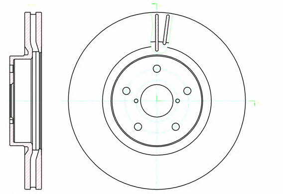 Kawe 61041 10 Front brake disc ventilated 6104110: Buy near me in Poland at 2407.PL - Good price!