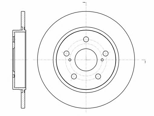 Kawe 61044 00 Rear brake disc, non-ventilated 6104400: Buy near me in Poland at 2407.PL - Good price!