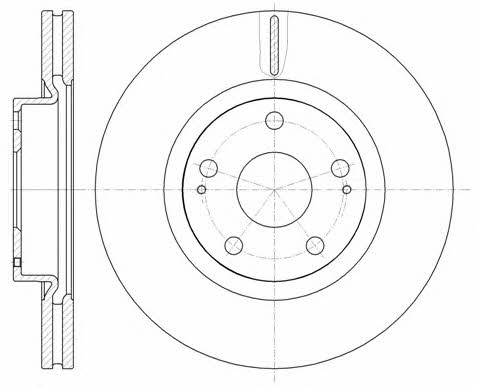 Kawe 61050 10 Front brake disc ventilated 6105010: Buy near me in Poland at 2407.PL - Good price!