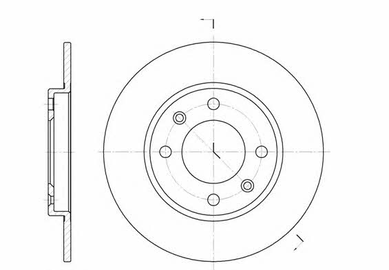 Kawe 6128 00 Rear brake disc, non-ventilated 612800: Buy near me in Poland at 2407.PL - Good price!