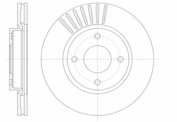 Kawe 61410 10 Front brake disc ventilated 6141010: Buy near me in Poland at 2407.PL - Good price!