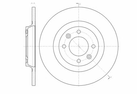 Kawe 61457 00 Rear brake disc, non-ventilated 6145700: Buy near me in Poland at 2407.PL - Good price!