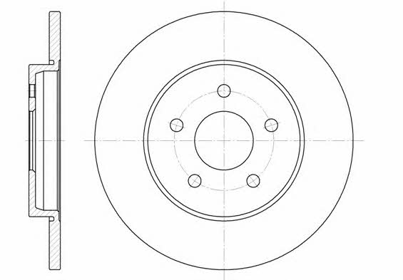 Kawe 6661 00 Rear brake disc, non-ventilated 666100: Buy near me in Poland at 2407.PL - Good price!