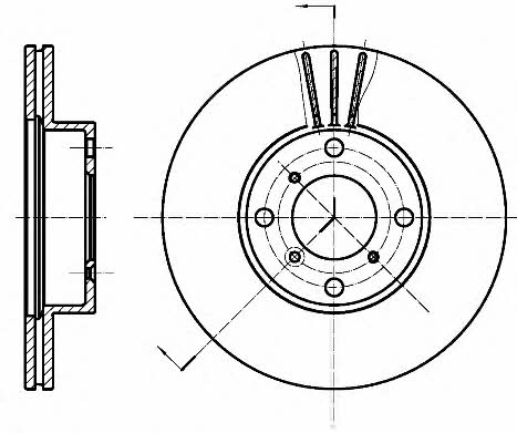 Kawe 6950 10 Front brake disc ventilated 695010: Buy near me in Poland at 2407.PL - Good price!