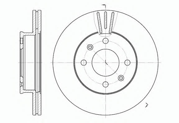 Kawe 6958 10 Front brake disc ventilated 695810: Buy near me in Poland at 2407.PL - Good price!