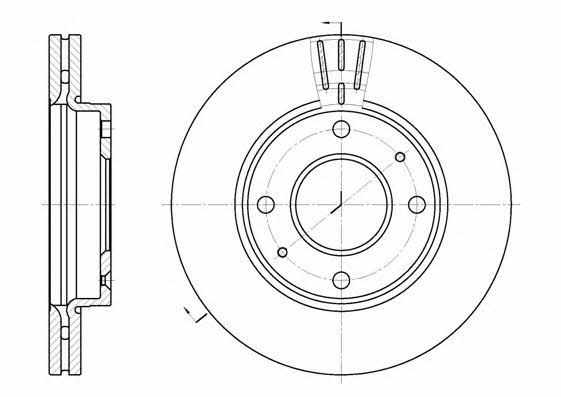 Kawe 6987 10 Front brake disc ventilated 698710: Buy near me in Poland at 2407.PL - Good price!