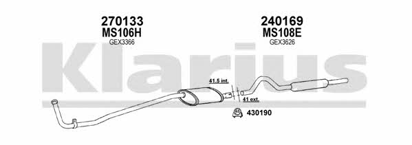 Klarius 120403E Exhaust system 120403E: Buy near me in Poland at 2407.PL - Good price!