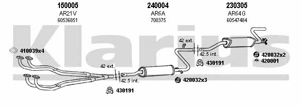 Klarius 030032E Exhaust system 030032E: Buy near me in Poland at 2407.PL - Good price!
