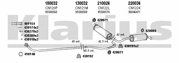 Klarius 180053E Exhaust system 180053E: Buy near me in Poland at 2407.PL - Good price!
