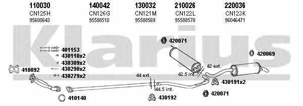Klarius 180138E Exhaust system 180138E: Buy near me in Poland at 2407.PL - Good price!