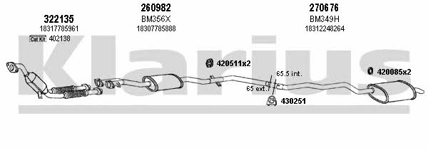 Klarius 060398E Exhaust system 060398E: Buy near me in Poland at 2407.PL - Good price!