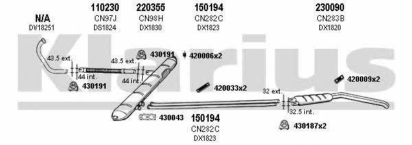 Klarius 180219E Exhaust system 180219E: Buy near me in Poland at 2407.PL - Good price!