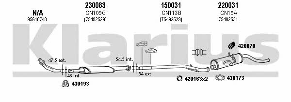 Klarius 180238E Exhaust system 180238E: Buy near me in Poland at 2407.PL - Good price!