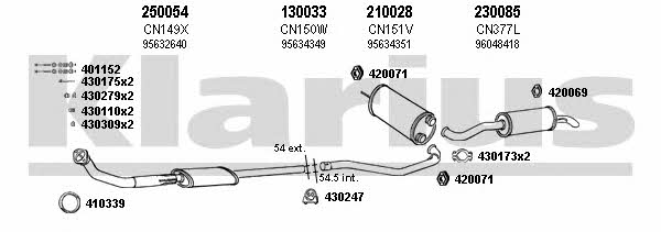 Klarius 180358E Exhaust system 180358E: Buy near me in Poland at 2407.PL - Good price!